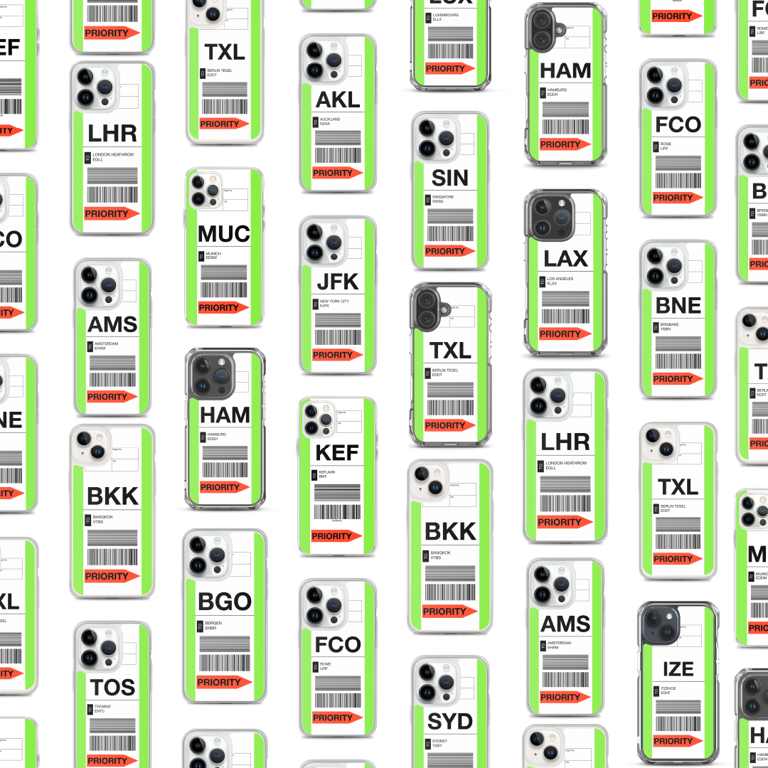 iPhone Hülle Full Baggage Tag Individualisiert